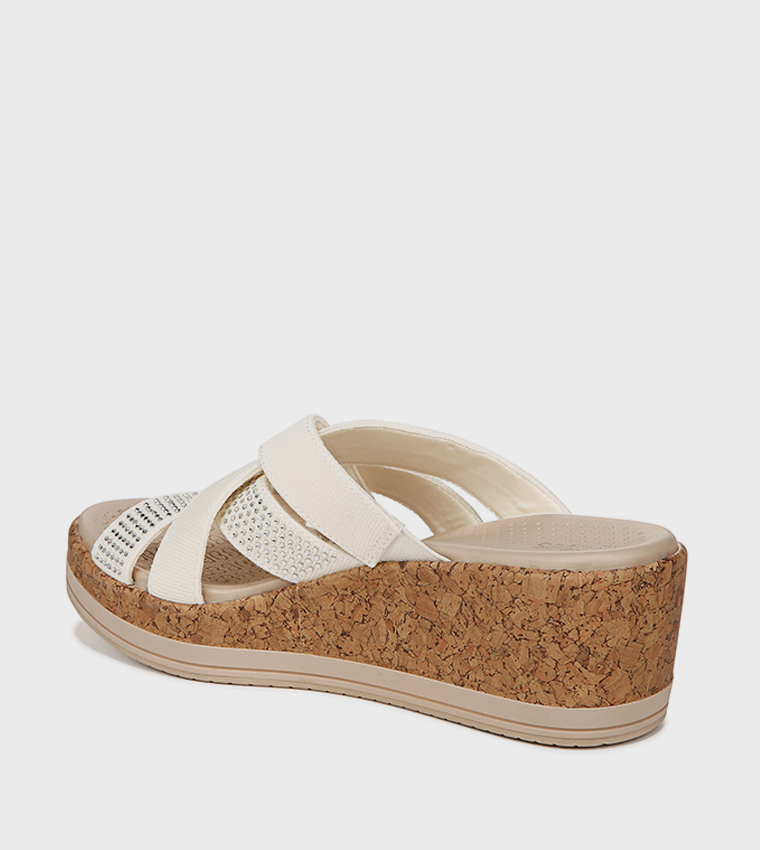 NAREIGN Embellished Open Toe Wedge Sandals