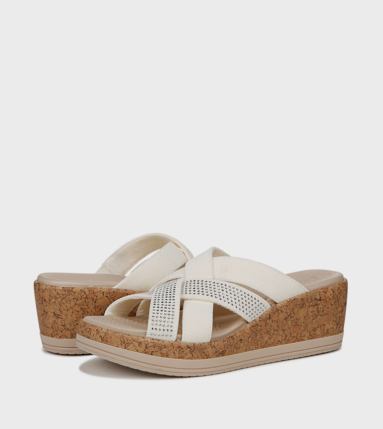 NAREIGN Embellished Open Toe Wedge Sandals
