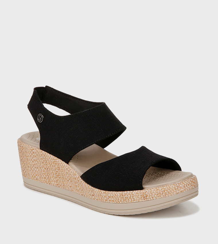 Black peep toe wedges online