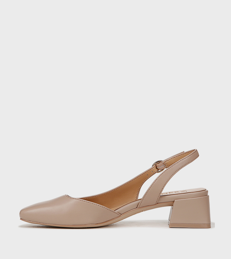 JAYLA Textured Square Toe Slingback Pumps