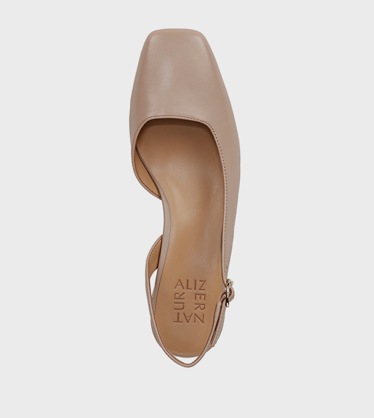 JAYLA Textured Square Toe Slingback Pumps