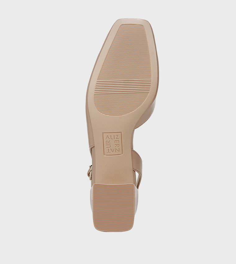 JAYLA Textured Square Toe Slingback Pumps