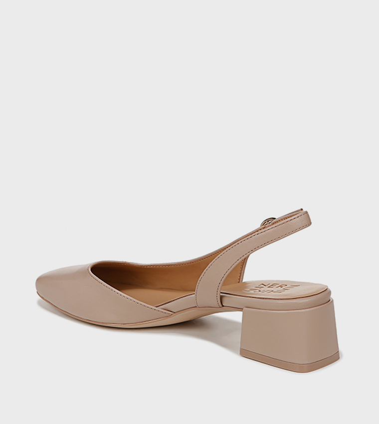 JAYLA Textured Square Toe Slingback Pumps