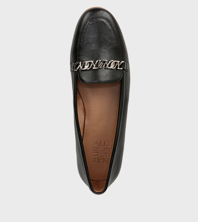 NAJEMI Metal Accent Round Toe Loafers