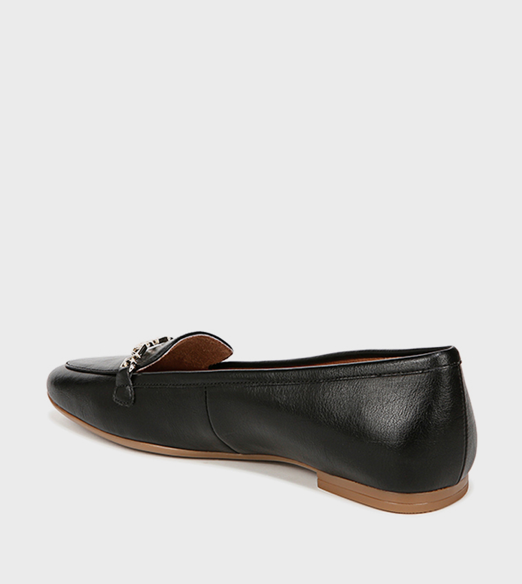 NAJEMI Metal Accent Round Toe Loafers