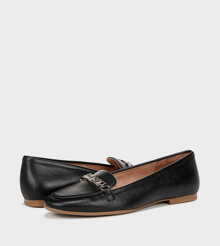 NAJEMI Metal Accent Round Toe Loafers