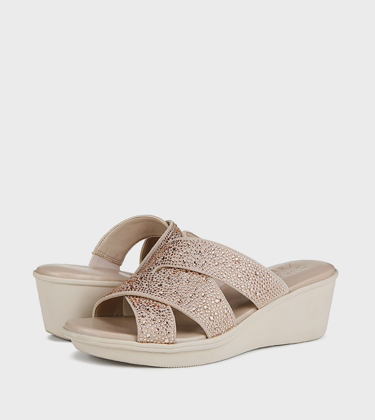 ROWENA Embellished Wedge Sandals