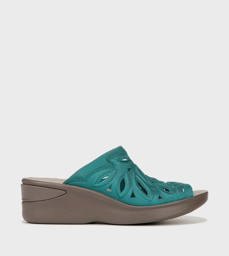 NASUSIE Laser Cut Wedge Sandals