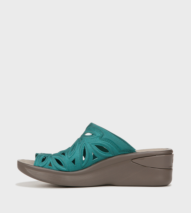 NASUSIE Laser Cut Wedge Sandals