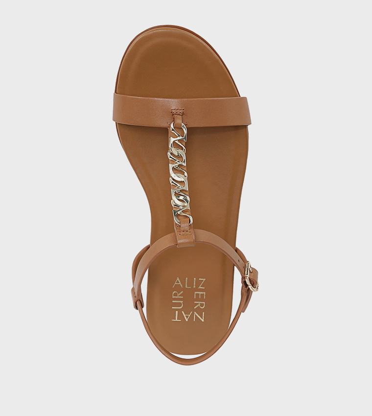 TEACH Metal Accent Flat Sandals