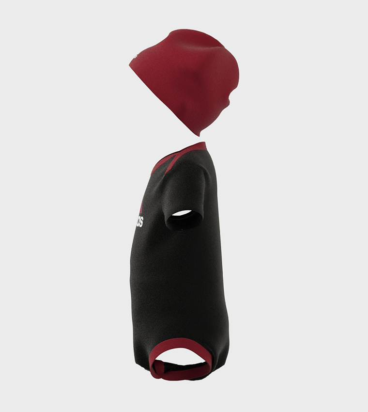 Essentials Logo Print Bodysuit and Beanie Gift Set