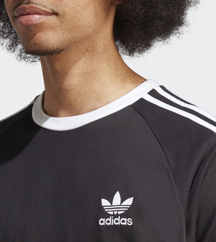 Stripe Detailed Sleeves Crew Neck T-Shirt