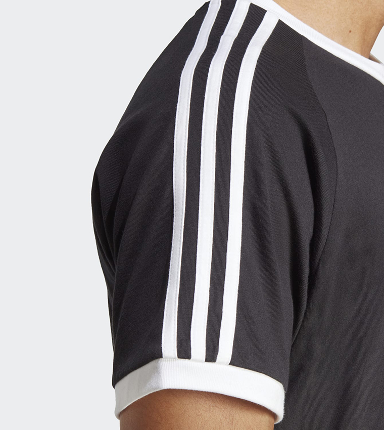 Stripe Detailed Sleeves Crew Neck T-Shirt
