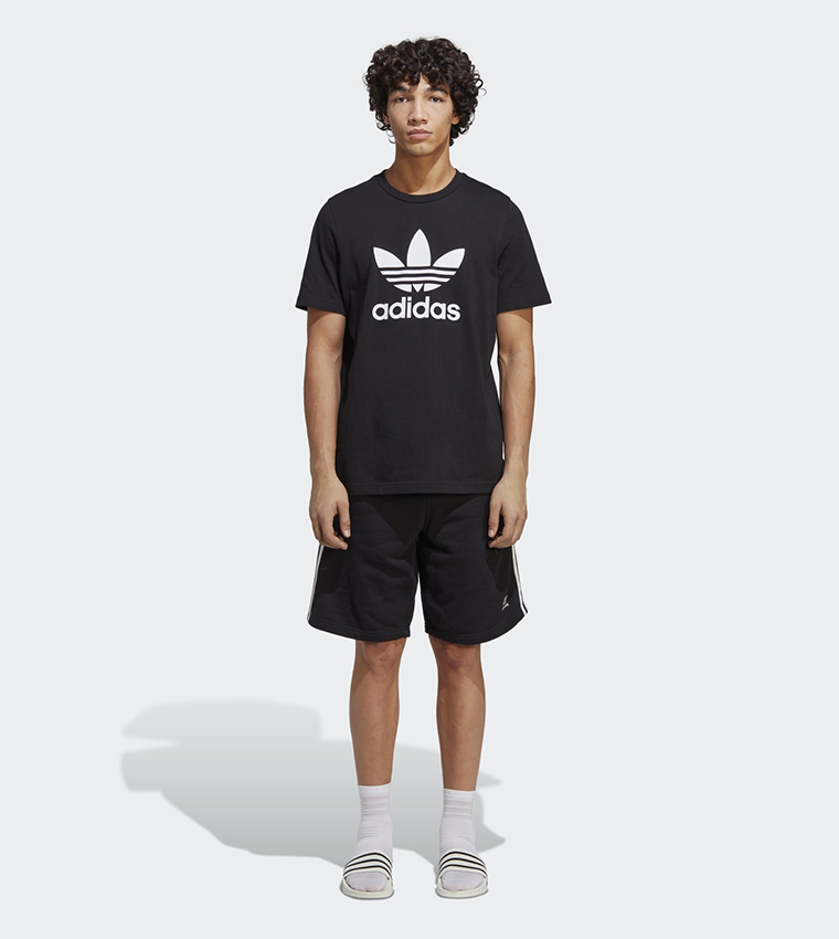 Contrast Side Stripes Elastic Waist Shorts
