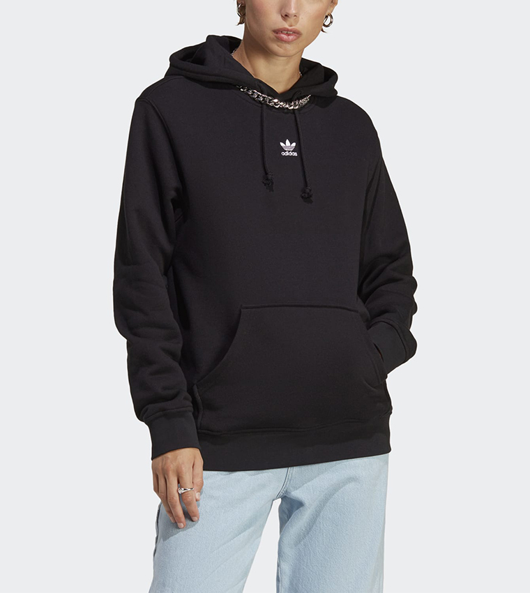 Buy Adidas Solid Hoodie With Kangaroo Pockets In Black 6thStreet