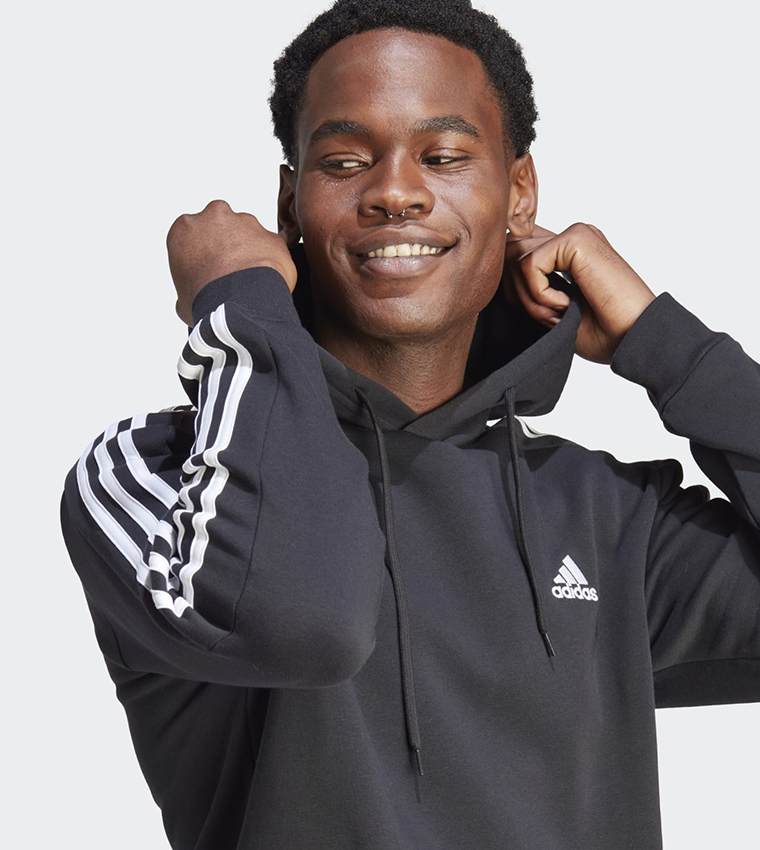 Buy Adidas Essentials 3 Stripes Logo Printed Active Hoodie In Black 6thStreet Saudi Arabia