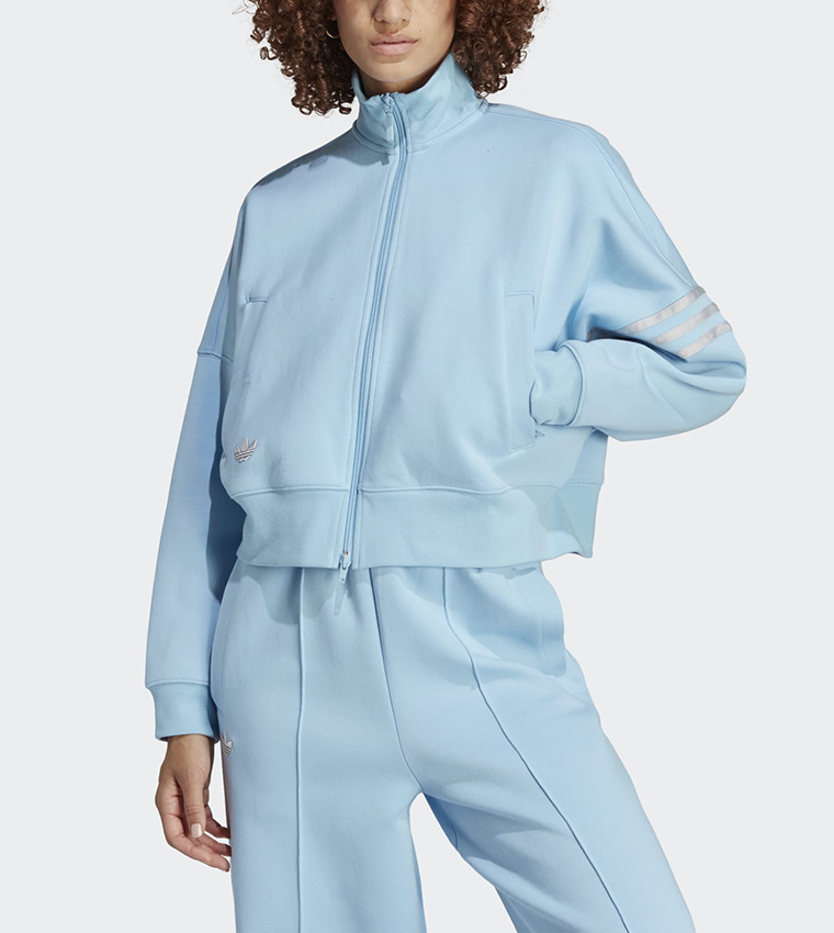 Adidas light blue track jacket outlet