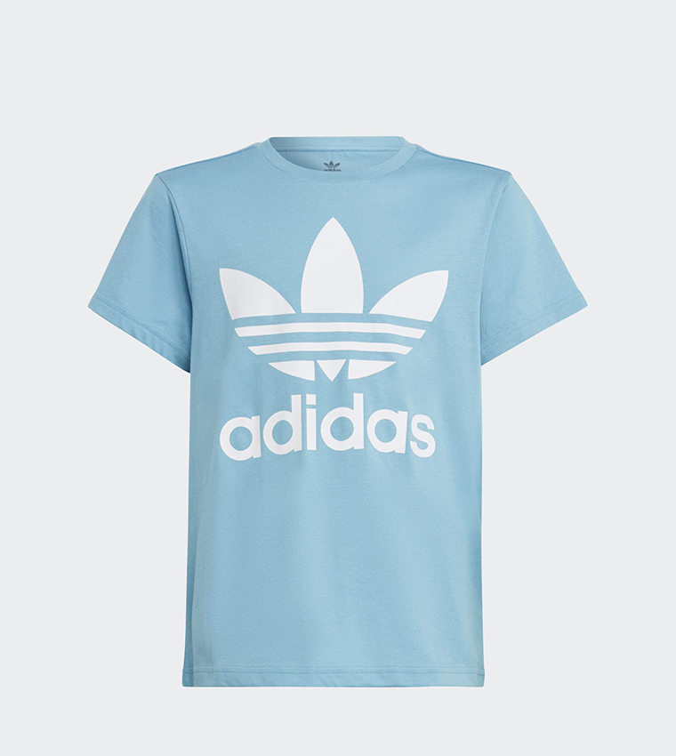 Buy Adidas Trefoil Logo Printed Casual T Shirt In Blue 6thStreet Saudi Arabia