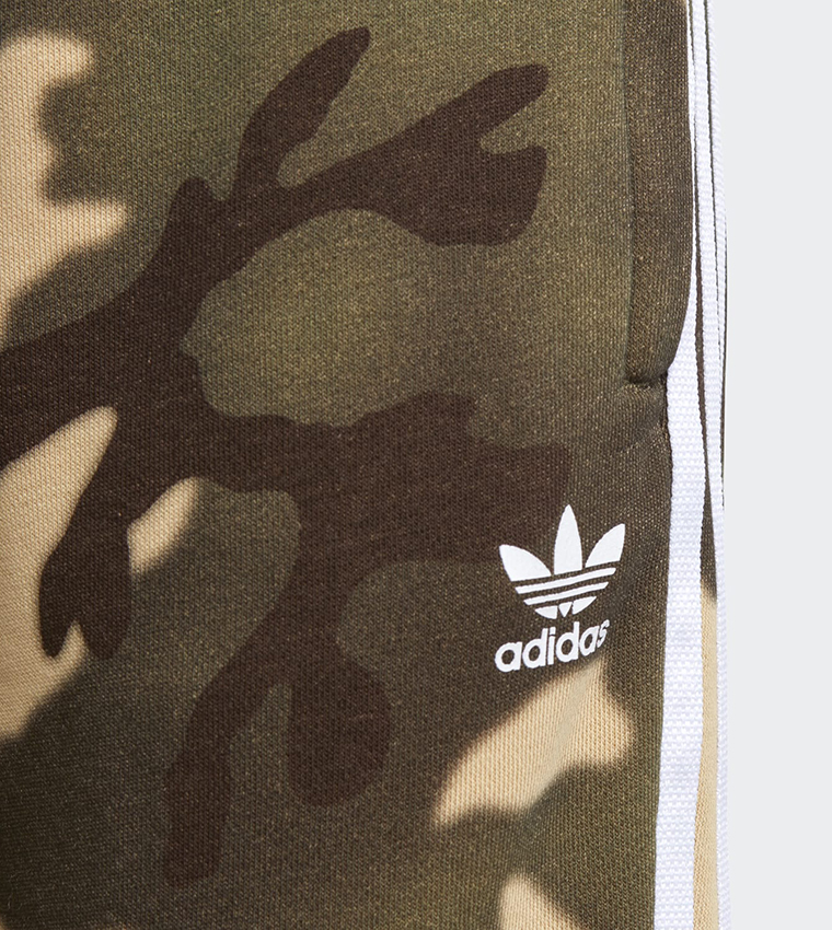 Buy Adidas Camo Printed Drawstring Joggers In Green