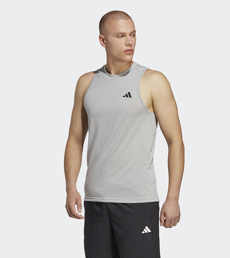 Buy Adidas Logo Printed Active Tank Top In Grey | 6thStreet UAE