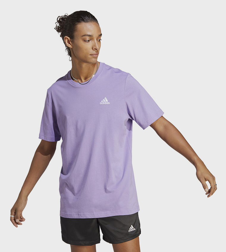 Buy Adidas Logo Detail Crew Neck Athleisure T Shirt In Lilac 6thStreet Bahrain