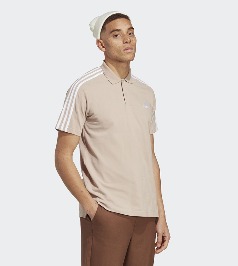 Essentials Pique Embroidered Logo 3-Stripes Polo T-Shirt