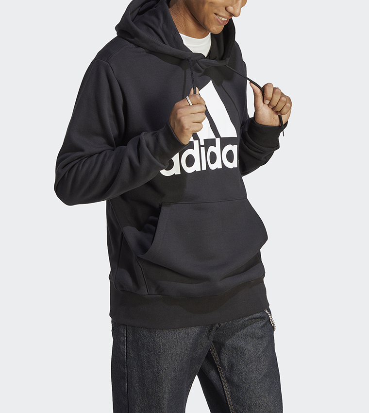 Adidas logo on sleeve hoodie on sale