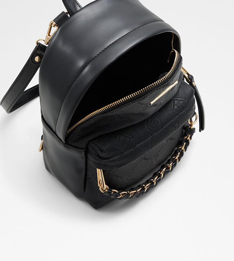 Aldo black leather backpack new arrivals