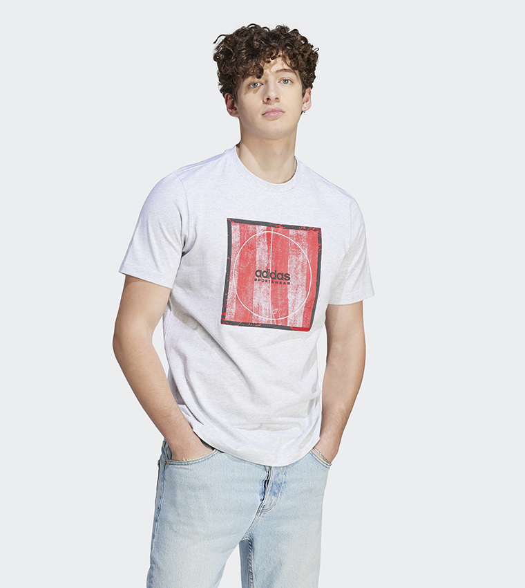 Buy Adidas TIRO Printed Crew Neck T Shirt In Grey 6thStreet