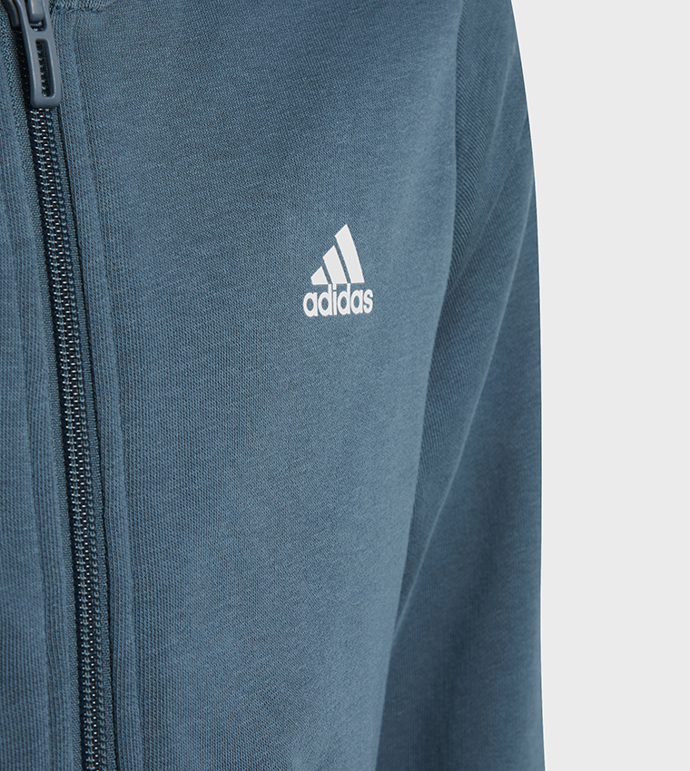 Buy Adidas Essentials Logo Printed Full Zip Hoodie In Black | 6thStreet ...