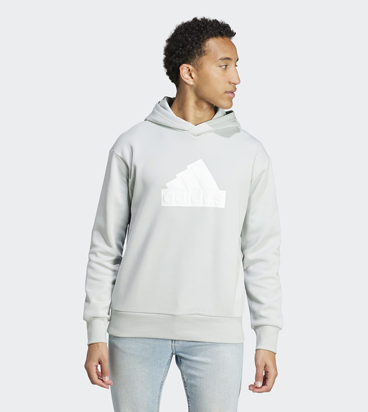Buy Adidas Future Icons Badge Of Sport Logo Embossed Hoodie In Grey 6thStreet Saudi Arabia