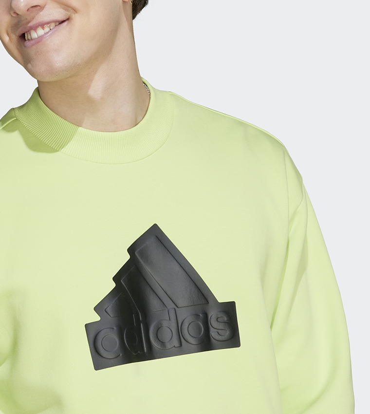 Buy Adidas Logo Embossed Crew Neck Sweatshirt In Neon 6thStreet Bahrain