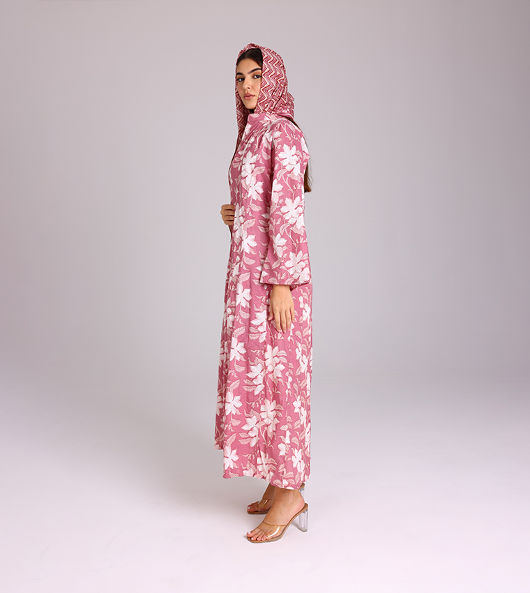 Printed Flared Sleeves Abaya