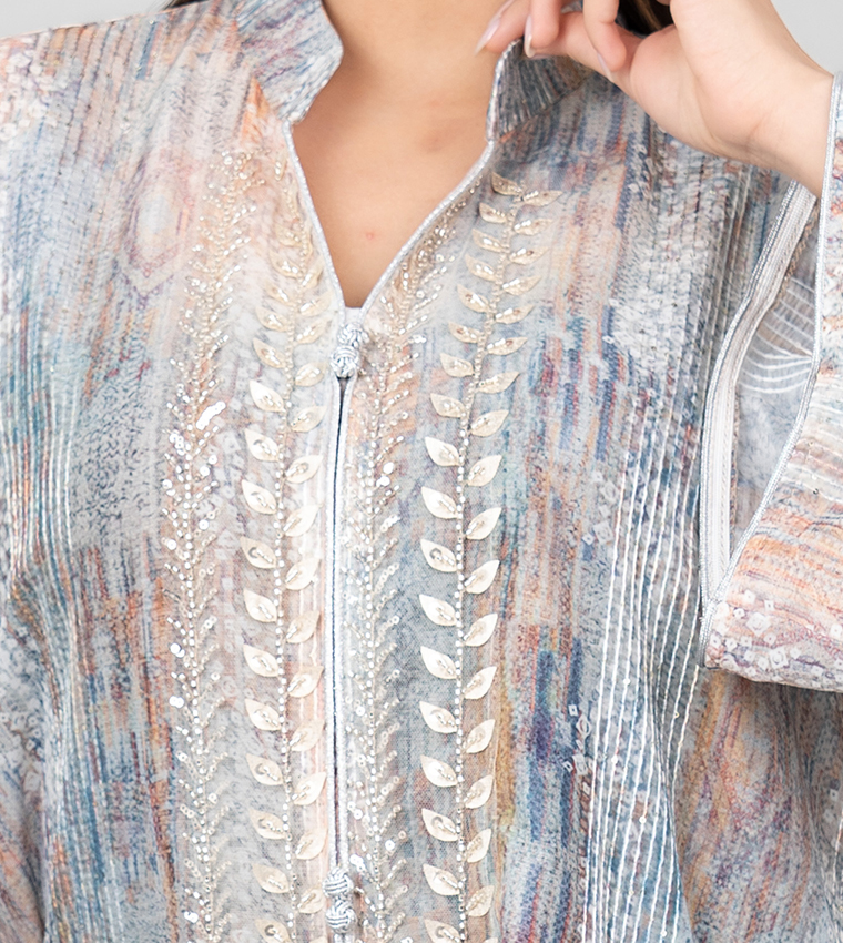 Embellished Flared Sleeves Jalabiya