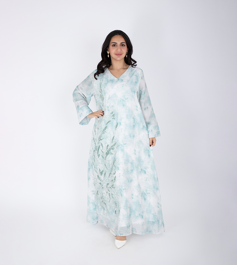 Embellished Flared Sleeves Jalabiya