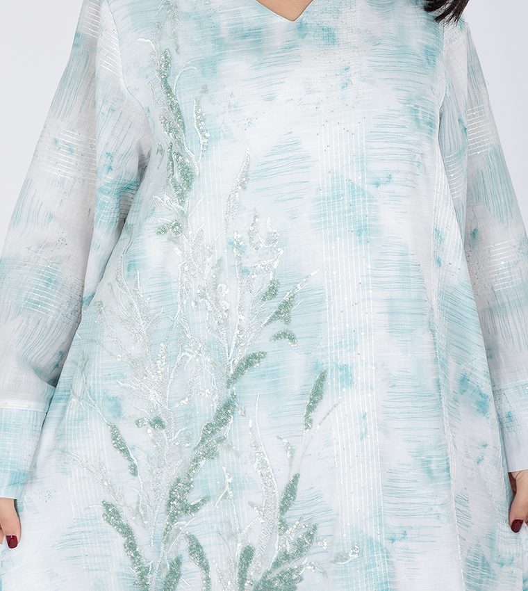 Embellished Flared Sleeves Jalabiya