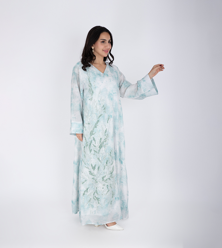 Embellished Flared Sleeves Jalabiya