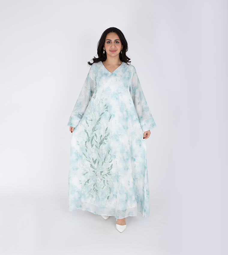Embellished Flared Sleeves Jalabiya