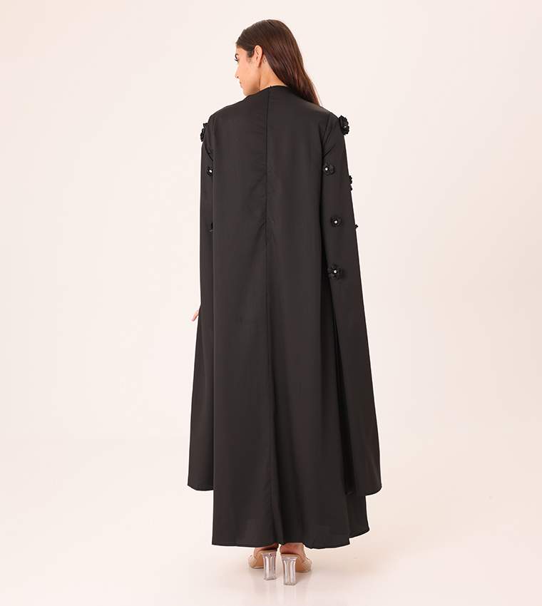 Floral Appliqued Cape Sleeves Jalabiya