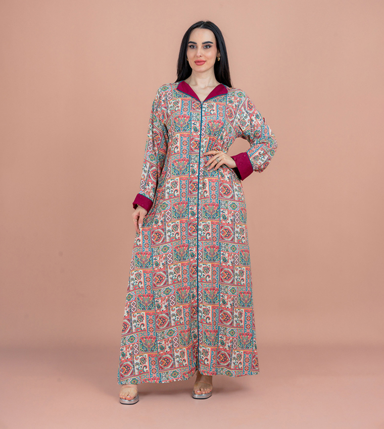 Patterned Long Sleeves Jalabiya