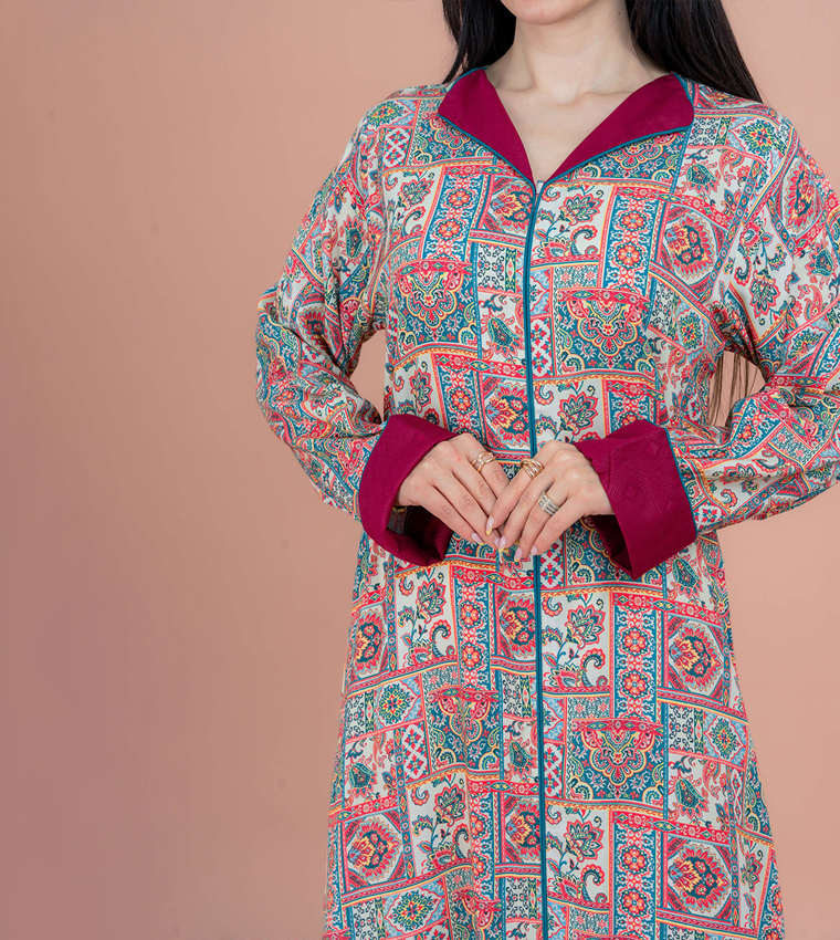 Patterned Long Sleeves Jalabiya