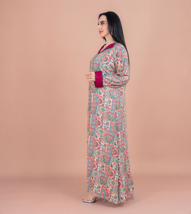 Patterned Long Sleeves Jalabiya