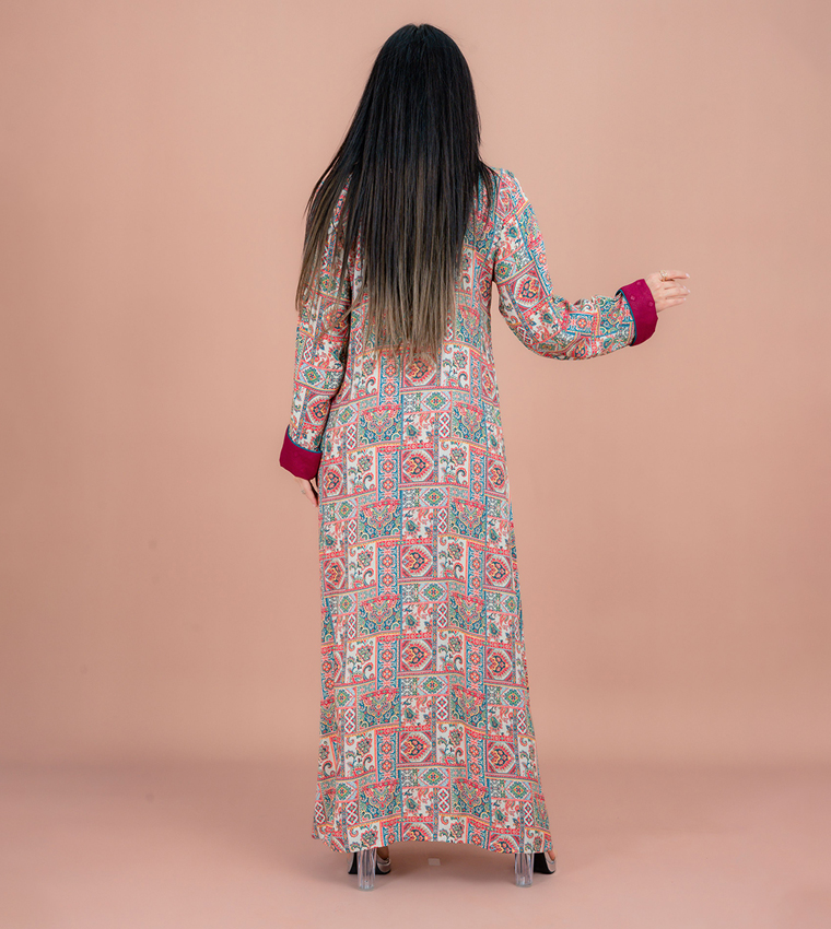 Patterned Long Sleeves Jalabiya
