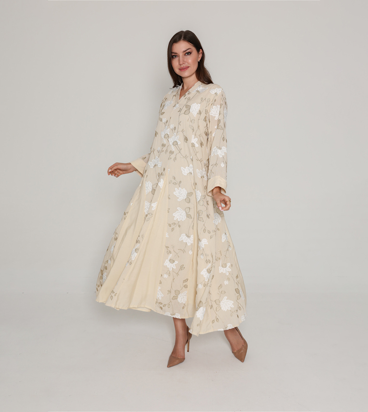 Floral Embroidered Modern Jalabiya
