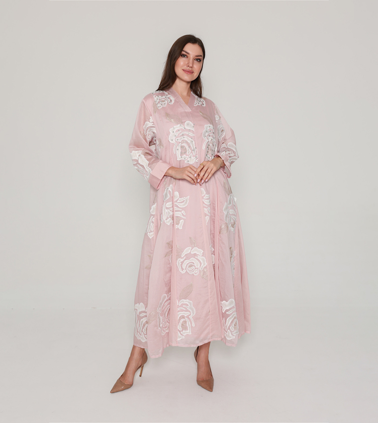 Flower Embroidered Jalabiya