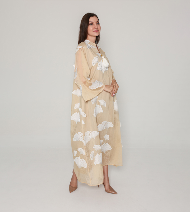 Flower Embroidered Jalabiya