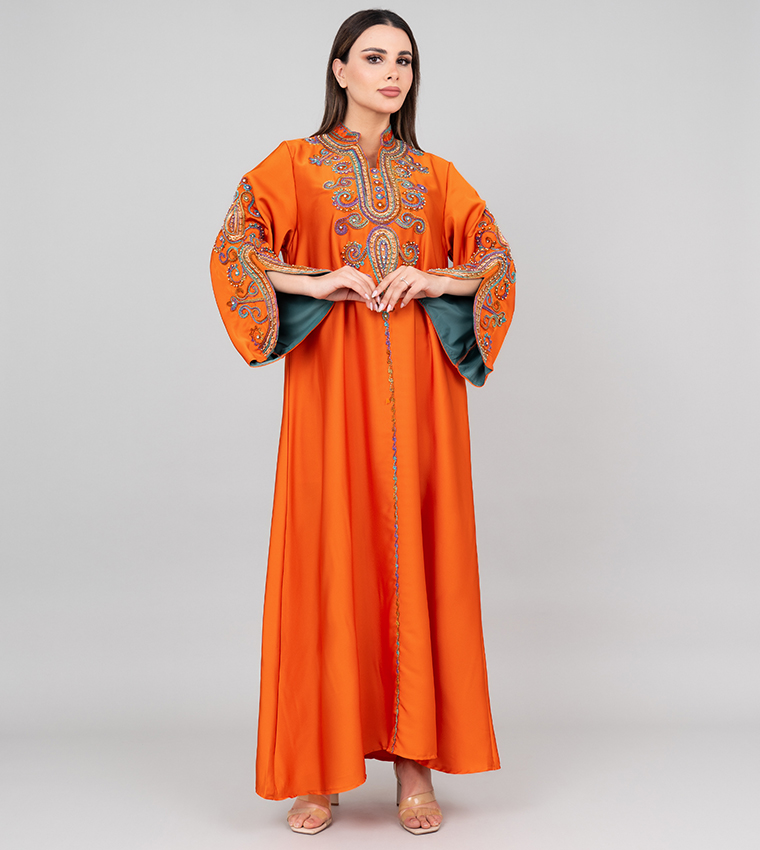 Embroidered Flared Sleeves Jalabiya