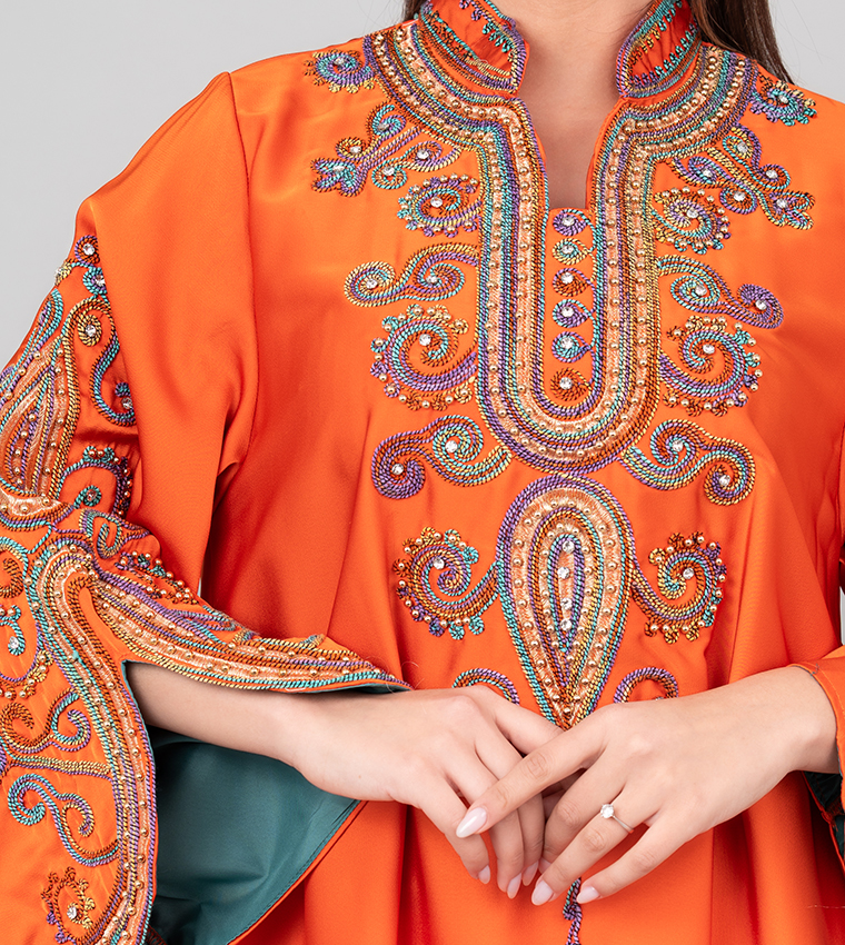 Embroidered Flared Sleeves Jalabiya
