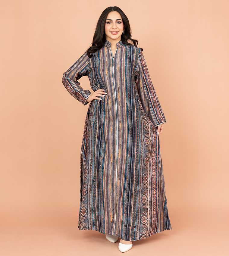 Printed Long Sleeves Jalabiya