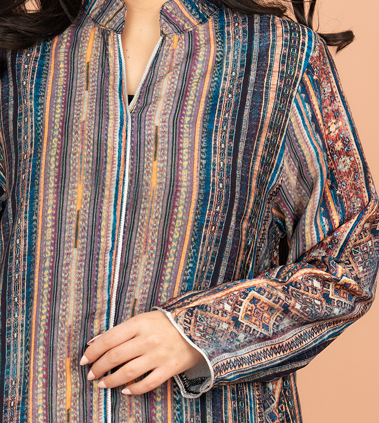 Printed Long Sleeves Jalabiya